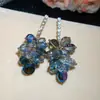 Pendientes de gota con incrustaciones de diamantes transfronterizos europeos y americanos, pendientes de lujo de alta gama, accesorios para orejas de moda de nicho, venta al por mayor desde fabricante de Yiwu
