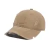 Boné de Baseball em Jeans Desgastado com Bordas Desfiadas, Design Único, Estilo Vintage, Aba Curva, Boné Bico de Pato de Primavera/Verão/Outono para Casal