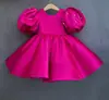 Vestido de princesa con mangas abullonadas para niña, nuevo estilo de comercio exterior 2026, adecuado para fiestas de cumpleaños, uso diario simple y casual, y atuendos de actuación; directamente del fabricante