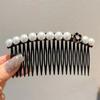 Presilha de Cabelo Pérola com 20 Dentes para Mulheres, Pente Grande para Controlar Franja e Cabelos Soltos, Acessório de Cabelo Antiderrapante para a Parte de Trás da Cabeça