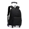 Peixe Natural Novo Produto Aluno do Ensino Fundamental Mochila com Rodinhas Versão Coreana Cor Contrastante Seis Rodas Escada Modelo Popular Transfronteiriço Grande Capacidade Pode Ser Entregue em Seu Nome