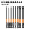 H cabeça única haste retrátil cabeça de lote soquete hexagonal pneumático parafuso vento cabeça de lote S2 forte magnético fósforo negro soquete hexagonal terno 50L