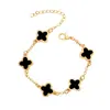 Pulsera Trébol de Cuatro Hojas Popular Transfronteriza para Mujer Accesorios de Joyería al Por Mayor Joyería para Principiantes Joyería para Mujer Nicho de Sentido de Alta Gama