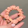 Nuevo Anillo para el Cabello de Crema Coreano de Principios de Verano Cuerda Elástica Simple Pequeña de Intestino Cuerda para Atar Cuerda para el Cabello de Seda de Hielo de Celebridad de Internet Máscara