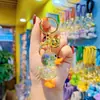 Chaveiro de pato amarelo transparente de acrílico de desenho animado, pingente de boneca fofa para celular de menina, acessórios de pingente para pulseira