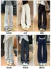 Pantalones Deportivos Casuales Gris Claro Mismo Estilo para Mujer Otoño 2026 Nuevos de Cintura Alta Adelgazantes Pierna Recta Con Felpa Pantalones de Chándal de Pierna Ancha