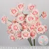 Rosas de Creme Simuladas de 3 Cabeças, Decoração de Fundo para Casamento, Arranjo de Flores para Guia de Estrada, Flores de Seda Estilo Europeu para Casamento, Flores Artificiais
