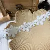 Ribete de Encaje Bordado Soluble en Agua de Seda de Leche Floral Blanco y Negro de 5 cm de Ancho para Ropa, Vestidos de Novia, Materiales de Decoración DIY