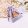 Bolsa de Lino con Malla para Ventana, Bolsa para Perfume y Cosméticos, Bolsa para Empaquetar Dulces y Flores Secas, Bolsa con Cordón para Guardar Joyería