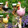 Adornos de resina para vallas de pollo de patas largas transfronterizas, aliento de primavera, decoraciones de patio, pollo de cabeza aburrida, parodia, diseño divertido de pollo