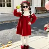 Vestido Suéter Feminino Outono Inverno 2026 Novo Infantil Natal Falso Duas Peças Desenho Animado Malha Vestido Formal Tendência