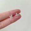 Mini pendientes Saturno compactos con incrustaciones de diamantes, exquisitos pendientes de personalidad con diseño de nicho, pendientes japoneses y coreanos de temperamento de alta gama