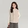 Chaleco Infantil Pudding Haru 2025 Otoño e Invierno Nuevo Estilo Chaleco Infantil de Piel Sintética Forrado de Borrego Chaleco Suave y Cómodo