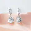 Hebilla de Oreja de Bola de Diamante Completo Simple Pendiente Pendiente Pendientes de Cristal de Gama Alta Joyería de Bola Redonda Calle Frita Coreana Todo Fósforo Cabello de Mujer
