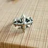 Anillo Ancho Estrella Personalizado Plata Tailandesa para Hombre Marca Trendy de Alta Gama Diseño Nicho Retro Guapo Anillo para Hombre