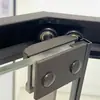 Puerta de Ducha Personalizada de Acero Inoxidable 304 con Forma de Diamante, Puerta de Vidrio Estilo Normcore, Mampara de Baño con Puerta Corredera Lateral de Oscilación Horizontal