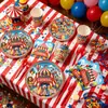 Nuevos Platos de Papel Vasos de Papel Vajilla Desechable Decoración de Fiesta de Cumpleaños de Circo Accesorios de Fiesta de Carnaval de Terror de Halloween