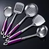 Juego de Utensilios de Cocina de Acero Inoxidable para el Hogar, Juego de Ocho Piezas Incluyendo Espátula para Cocinar, Espátula para Freír, Cuchara para Sopa, Cuchara Ranurada, Cuchara para Arroz