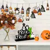 24 Peças de Abóbora de Madeira Halloween Retrô Gnomo Festa de Feriado Árvore Jack O'Lantern Chapéu de Bruxa Decoração Pingente