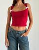 En stock Amazon 2024 verano nuevo chaleco ajustado de moda europea y americana para mujer top decorativo con lazo al por mayor