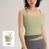 Camisola de tirantes finos con bloques de color y almohadillas en el busto incorporadas, sujetador deportivo a prueba de impactos para mujer, sujetador de yoga para fitness y yoga, con un hermoso diseño en la espalda