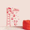 Fan Xi - Adhesivo de pared navideño con diseño de Papá Noel subiendo escaleras para habitación infantil, FX6016