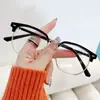 Óculos para Miopia Sven Bonito para Homens Podem Ser Equipados com Lentes Planas Descolorantes Anti-Luz Azul Estilo Sobrancelha de Grau Armações Versáteis de Meio Aro