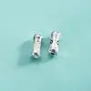 Prata Esterlina S925 Banhada a Galvanoplastia Contas Espaçadoras Tubo Reto Pequeno Articulação de Bambu Contas Espaçadoras Pulseira de Corda Trançada Feita à Mão DIY Floco de Neve Flor Pequena Contas Soltas