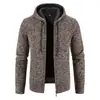 Comercio exterior transfronterizo Sudadera con capucha para hombre abrigo engrosado forro polar suéter holgado suéter casual para hombre cárdigan para hombre