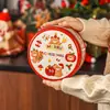 Embalagem de Caixa de Biscoitos de Natal Caixa de Folha de Flandres Biscoito Floco de Neve Confeitaria Lata Vazia Caixa de Doces Redonda Metal Desenho Animado Presente