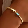 Pulsera Corazón con 12 Piedras de Nacimiento Transfronteriza Europea y Americana Nueva Moda Estilo Lujo Ligero Pulsera Redonda de Bolas Doradas para Mujer 2026