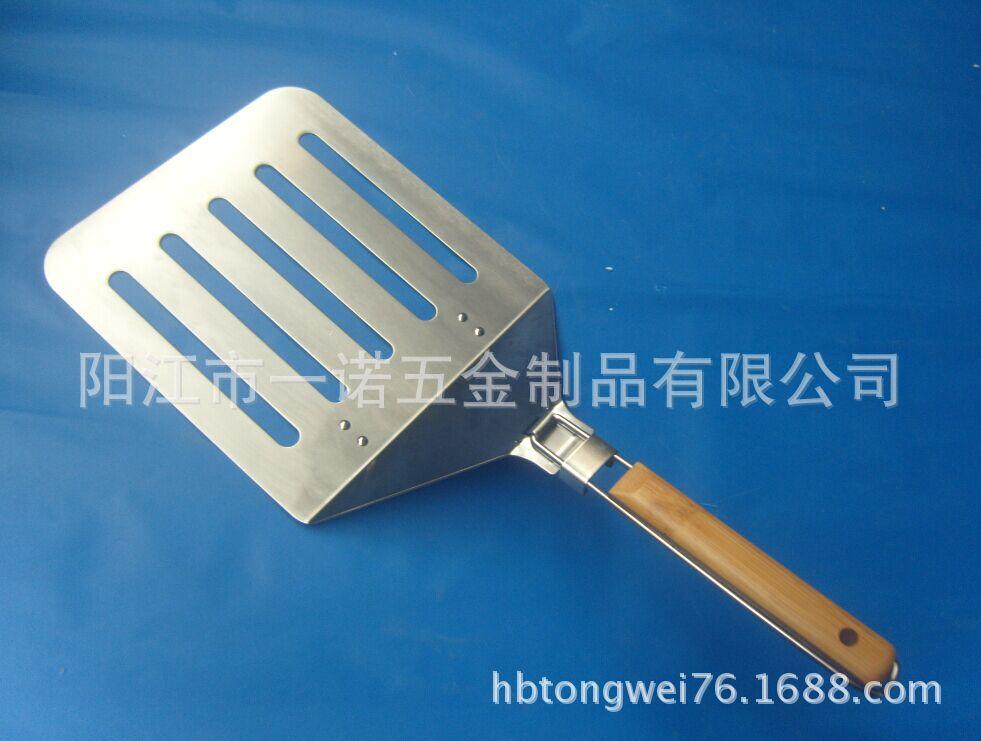 P-011ZLM折叠烧烤铲,BBQ烤具前铲,孔铲,烧烤工具烧