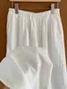 Recomendação de produto original! Calça casual de linho Tencel branca para mulheres, novo estilo de verão, cintura alta, modelagem que afina, com caimento fluido, perna larga solta