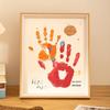 8 polegadas grão de madeira casal handprint photo frame diy palm ink pad para comemorar namoradas namorado Tanabata presente de Dia dos Namorados
