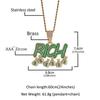 Gu Meng nuevo RICH bolso letra colgante gota de aceite luminoso hombres y mujeres personalidad hip-hop rap baile callejero joyería al por mayor
