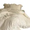 Nuevo Juego de Funda Nórdica de Encaje Jacquard de Doble Capa de Algodón Puro Francés de 60 Hilos de Cuatro Piezas Estilo Princesa de Alta Gama Ropa de Cama de Algodón Puro para Dormitorio Principal