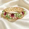 En Stock Suministro Directo de Fábrica Pulsera Esmaltada Morada Hueca con Flor, Pulsera Floral de Esmalte de Color Estilo Chino, Accesorios Hanfu, Compra al por Mayor