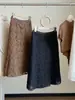 Saia midi de renda patchwork delicada estilo francês para mulheres, nova coleção de outono, elegante cintura alta versátil afunilada em A.