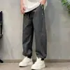 Pantalones casuales versátiles estilo americano para hombre, de corte holgado, con un corte único, adecuados para primavera y verano, transpirables, con puño en los tobillos, pantalones de pierna ancha, modernos y a la moda