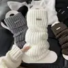 Calcetines de becerro a rayas estilo coreano, calcetines de lana versátiles para mujer, calcetines cálidos de punto hasta la rodilla