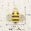 Accesorios DIY Aleación con Goteo de Aceite Diamante Abeja Adorno para la Cabeza Aretes Accesorios para el Cabello Colgante Llavero