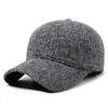 Chapéu para Homens de Meia-Idade e Idosos, Boné Casual ao Ar Livre Estilo Bico de Pato, Chapéu de Algodão Espesso para o Inverno, à Prova de Frio, Quente e com Proteção para as Orelhas, Estilo Pai