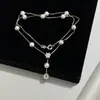 Manta de Flor de Zircón Gypsophila Collar de Perlas Estilo Nuevo para Mujer Accesorio de Lujo Ligero Gama Alta Gargantilla Cadena para Clavícula Venta al por Mayor