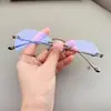 Gafas sin Montura, Estilo Moderno para Hombres y Mujeres, Monturas Artísticas sin Borde, Se Pueden Equipar con Lentes Graduados, Lentes Anti-Luz Azul, Anti-Radiación y Protectoras