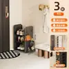 Sapateira de Vários Níveis para Entrada de Casa, Pequeno Rack de Armazenamento Estreito Atrás da Porta de Entrada, Prateleira de Painel Perfurado Multifuncional para Sapatos e Bolsas
