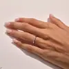 Anel Rosa da Moda Quente Transfronteiriço Anel de Dedo Indicador Estilo Frio Anel de Aço Titânio Simples da Moda Europeia e Americana para Mulheres Celebridade da Internet Tendência