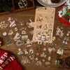 Série Odes da Noite de Neve Adesivos Impermeáveis para Pets Elementos de Personagens de Natal Material para Decoração de Caderno e Diário Adesivos DIY
