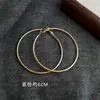 Brincos Grandes Redondos Brilhantes Clássicos, Argolas Personalizadas Estilo Normcore do Instagram, Brincos Exagerados Modernos e de Alta Qualidade