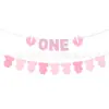 Banner de Huella ONE para Luna Llena, Celebración de los Cien Días, Decoración de Cumpleaños, Decoración de Bienvenida para Bebé, Bandera Colgante ONE Year Old NIÑO O NIÑA