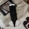 Calcetines para Mujer Otoño/Invierno 2026 Estilo Japonés Color Sólido Calentadores de Piernas Fruncidos sin Pies Calcetines de Ballet de Doble Aguja Adelgazantes hasta la Rodilla